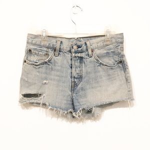 Levi's | 501 Light wash cut off denim shorts | 27